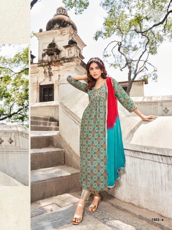 Wanna Siyaahi Alia Cut Designer Kurti With Pant And Dupatta Collection